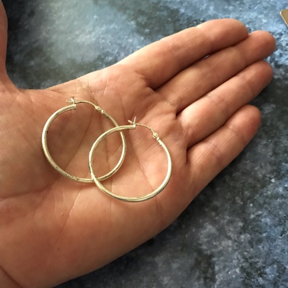 Sterling Silver Hoops Earrings - Picture 4 of 4